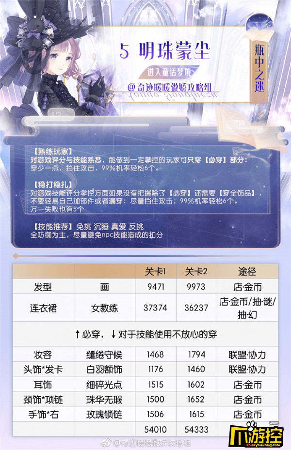 奇迹暖暖童话梦乡第5关怎么搭配 明珠蒙尘高分搭配攻略5