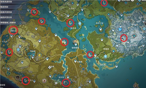 原神渔获钓鱼点地图(原神鱼叉材料钓鱼点详细位置及鱼饵)